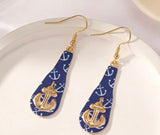 Blue Anchor Earrings