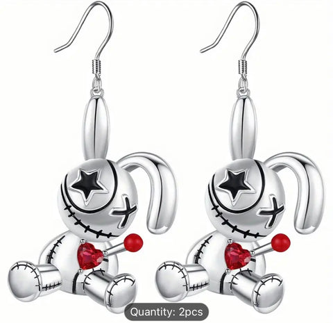 Voodoo doll gothic Halloween earrings