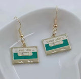 Cassette tape earrings