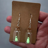 3D ghost bottle earrings