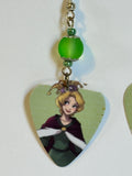 Rapunzel guitar pick beaded princess earrings