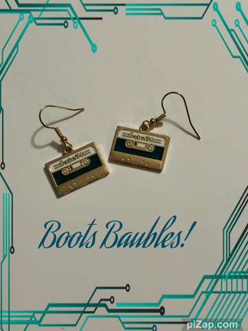 Cassette tape earrings