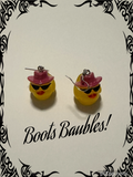 Rubber Ducky earrings with cowboy hat and sunglasses