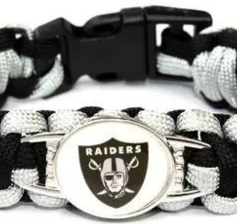 Raiders football paracord bracelet