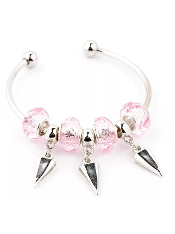 Pink spike European style bracelet