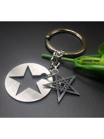 Stainless steel star keychain
