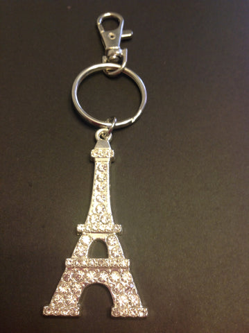 Rhinestone Eiffel Tower key chain