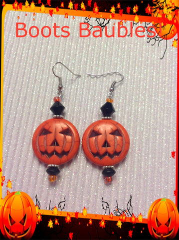 Stone pumpkin earrings