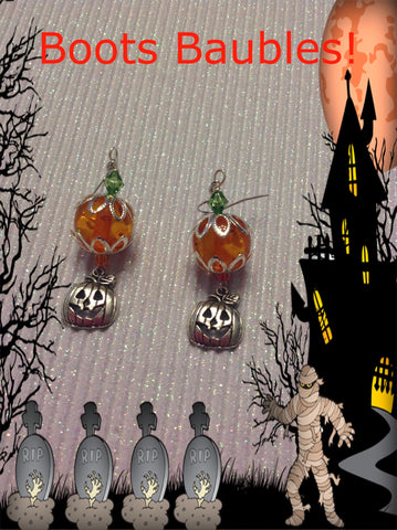 Pumpkin acrylic earrings