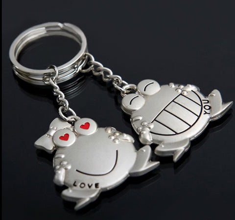 His and her frog keychains