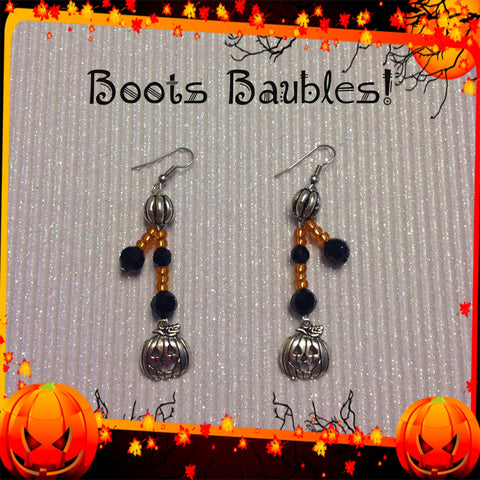 Handmade pumpkin earrings