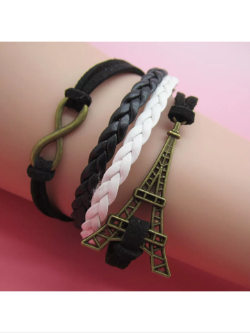 Eiffel Tower leather bracelet