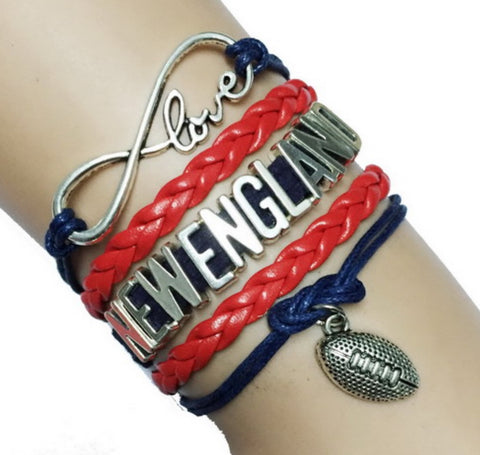 New England Patriots leather style bracelet
