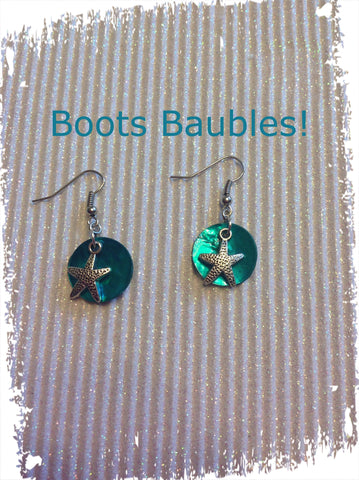 Starfish and shell earrings