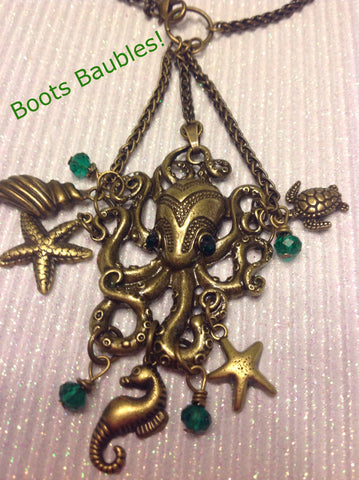 Treasures of the sea octopus necklace