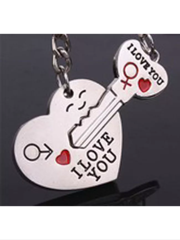 Key to my heart his and her keychain set