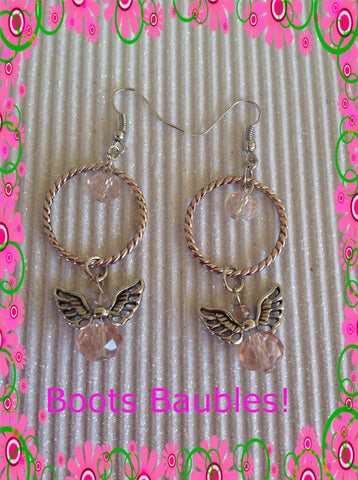 Perfect in Pink Angel earrings