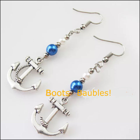 Anchor charm beaded earrings