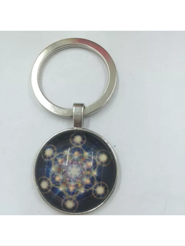 Glass cabochon star keychain
