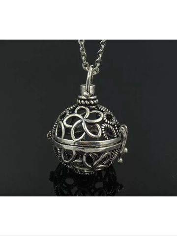 Silver 🌺  ball aromatherapy diffuser necklace