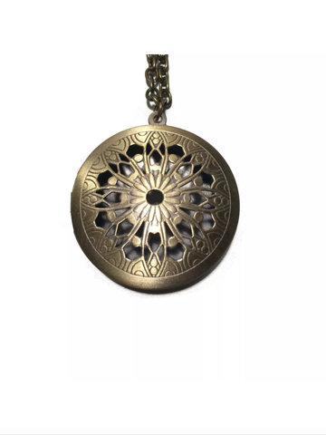 Bronze colored aromatherapy  diffuser necklace