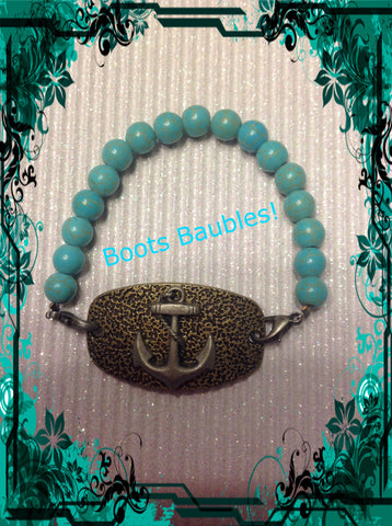 Anchors away turquoise bracelet