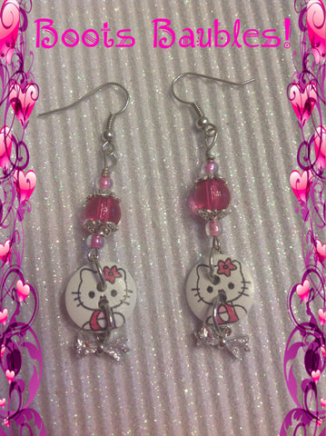 Hello Kitty button earrings