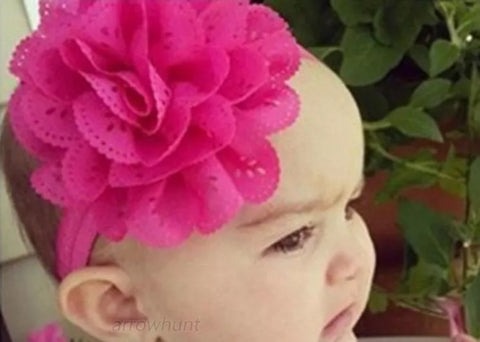 Pink hair bow for infant