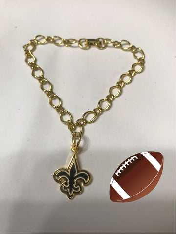 NFL New Orleans football charm bracelet