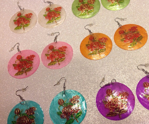 Seashell flower earrings
