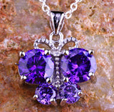 Amethyst butterfly pendant necklace