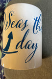 Seas the day anchor coffee mug