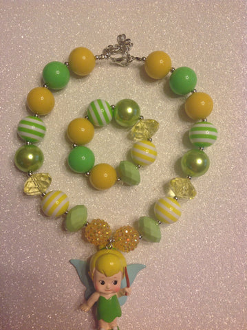 Tinker bell necklace and bracelet