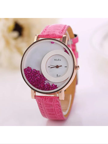 Pink Crystal beaded watch