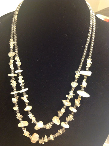 White agate two strand necklace