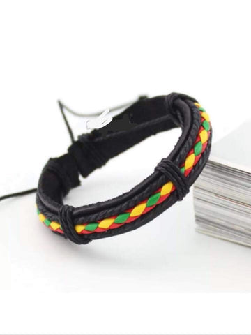 Rastafarian Leather Style bracelet