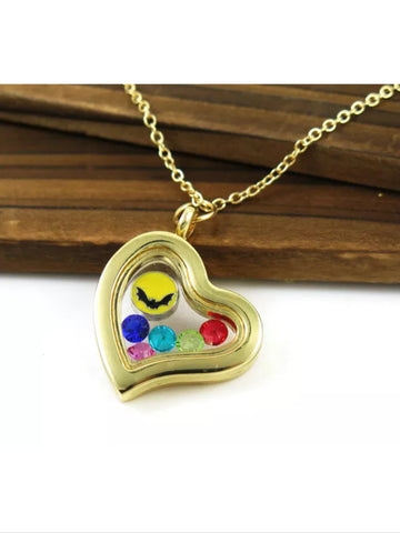 Heart shaped memory charm necklace