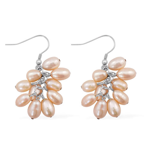 Fresh water pearl earrings in stainless steel