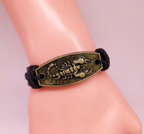 Scorpion leather bracelet
