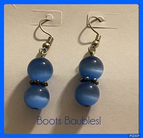 Blue cats eye earrings