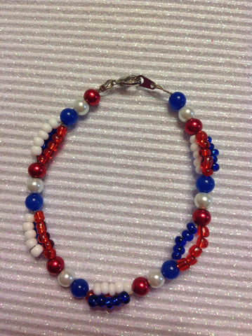 Red white and blue bracelet