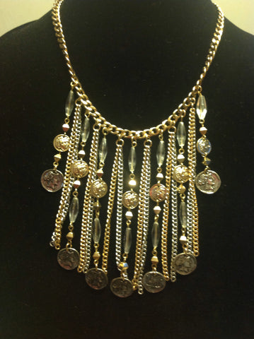 Silver and gold chain necklace