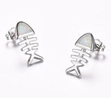Fish bone earrings
