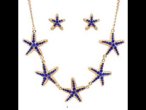 Star necklace with matching earrings