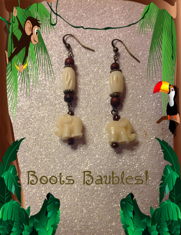 Jungle Time Elephant earrings