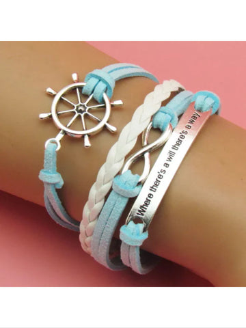 Nautical leather bracelet