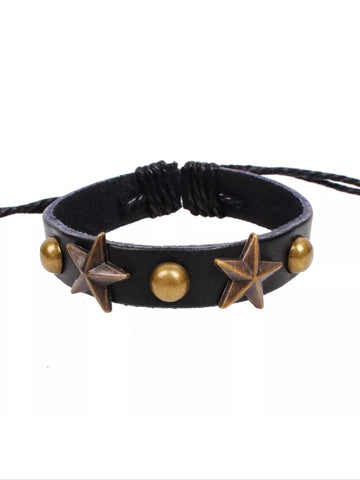 Star leather bracelet