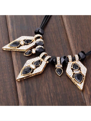 Black rhinestone necklace