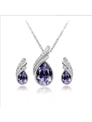 Purple Necklace and earrings set