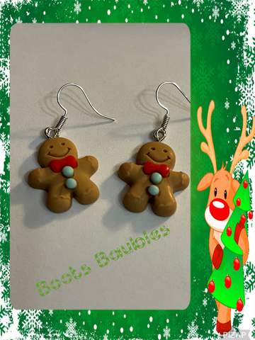 Acrylic Gingerbread man earrings